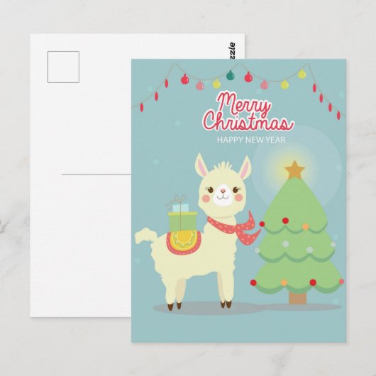 Vrolijk kerstfeest briefkaart (Voorkant / Achterkant)