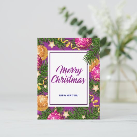 Vrolijk kerstfeest briefkaart (Staand voorkant)