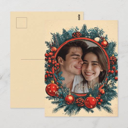 Vrolijk kerstfeest briefkaart (Voorkant / Achterkant)