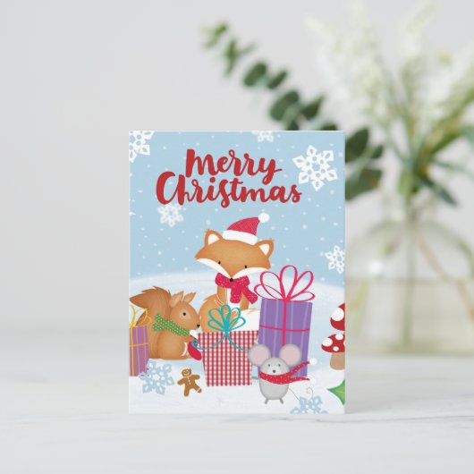 Vrolijk kerstfeest briefkaart (Staand voorkant)