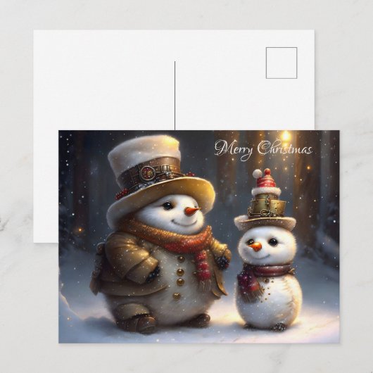 Vrolijk kerstfeest briefkaart (Voorkant / Achterkant)