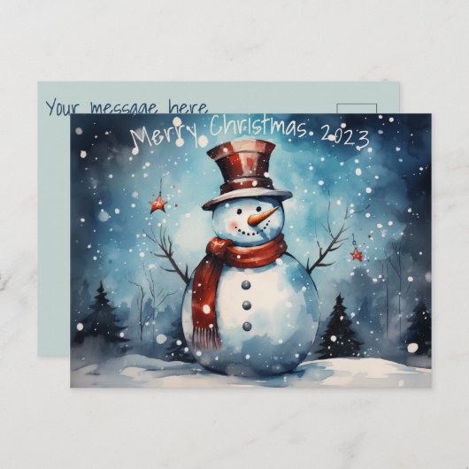 Vrolijk kerstfeest briefkaart (Voorkant / Achterkant)