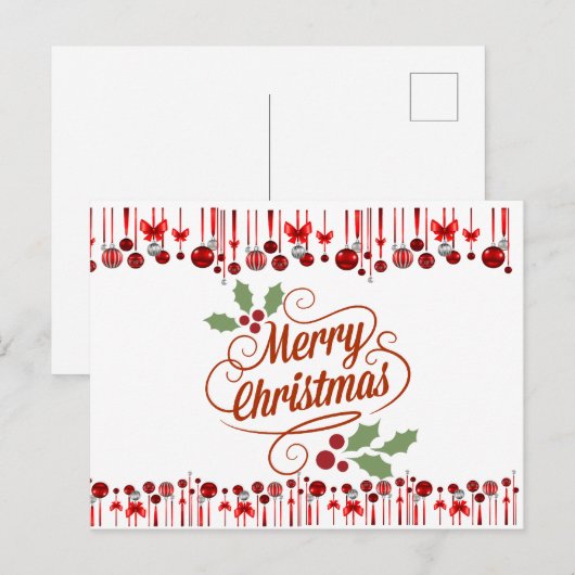 vrolijk kerstfeest briefkaart (Voorkant / Achterkant)