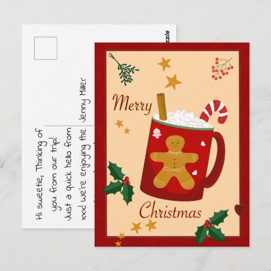 Vrolijk kerstfeest briefkaart (Voorkant / Achterkant)