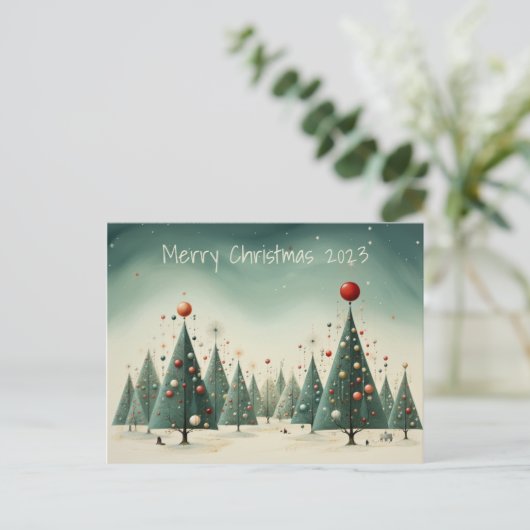 Vrolijk kerstfeest briefkaart (Staand voorkant)