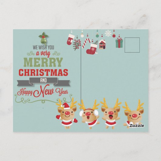 Vrolijk kerstfeest briefkaart (Achterkant)