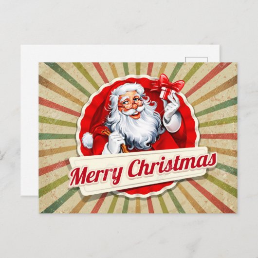 Vrolijk kerstfeest briefkaart (Voorkant / Achterkant)