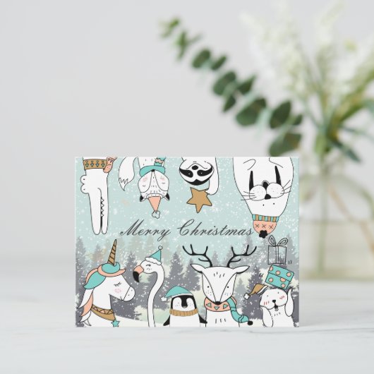 Vrolijk kerstfeest briefkaart (Staand voorkant)