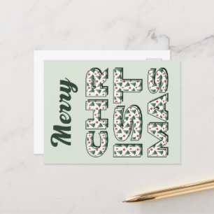 Vrolijk kerstfeest briefkaart. Seizoenen groeten. Briefkaart
