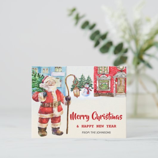 Vrolijk kerstfeest briefkaart Seizoenskaart (Staand voorkant)