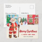 Vrolijk kerstfeest briefkaart Seizoenskaart (Voorkant / Achterkant)
