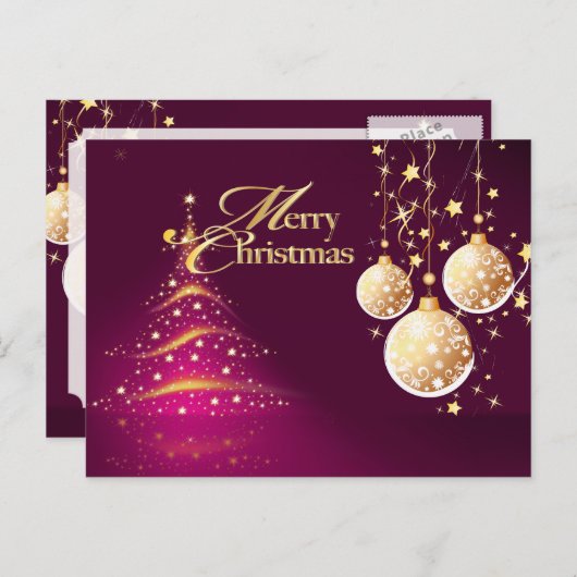 Vrolijk kerstfeest, briefkaarten (Voorkant / Achterkant)