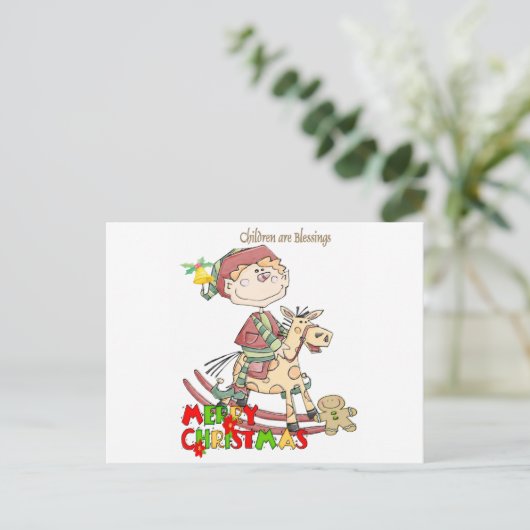 Vrolijk Kerstfeest Briefkaarten Elf (Staand voorkant)