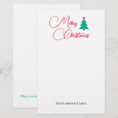 Vrolijk kerstfeest  briefpapier (Voorkant / Achterkant)