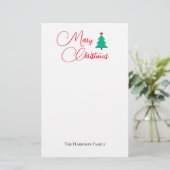 Vrolijk kerstfeest  briefpapier (Staand voorkant)