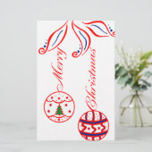 Vrolijk kerstfeest briefpapier (Staand voorkant)