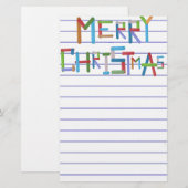 Vrolijk kerstfeest briefpapier (Voorkant / Achterkant)