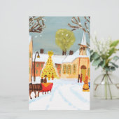 Vrolijk kerstfeest briefpapier (Staand voorkant)