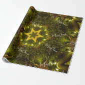 Vrolijk kerstfeest Bright Golden Star  Elegant Cadeaupapier (Uitgerold)