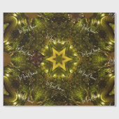 Vrolijk kerstfeest Bright Golden Star  Elegant Cadeaupapier (Vlak)