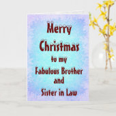 Vrolijk Kerstfeest Broer en Zus in de wet Kaart (Gele Bloem)