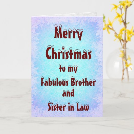 Vrolijk Kerstfeest Broer en Zus in de wet Kaart (Gele Bloem)