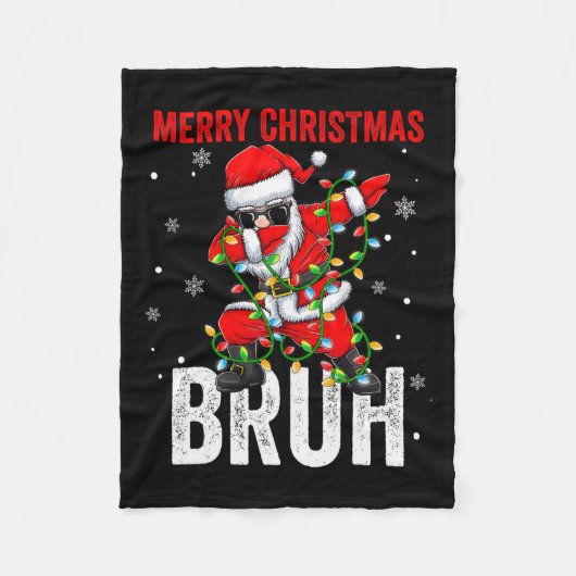 Vrolijk Kerstfeest Bruh Kerstmis Kerstman Kerstman Fleece Deken (Voorkant)