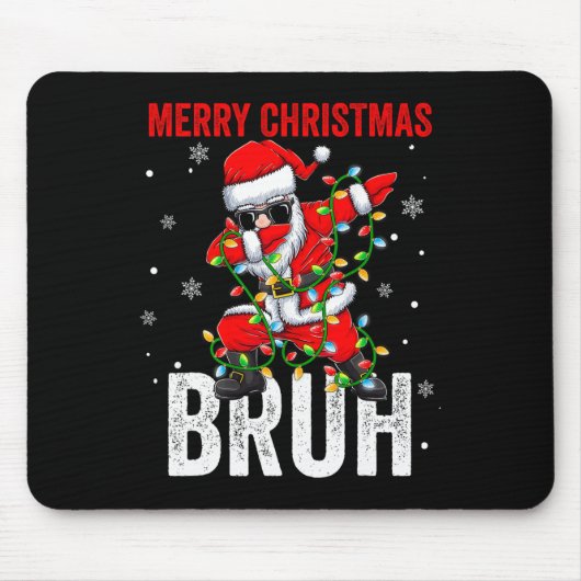 Vrolijk Kerstfeest Bruh Kerstmis Kerstman Kerstman Muismat (Voorkant)
