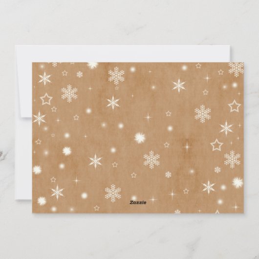 Vrolijk Kerstfeest  Bruin Familie Foto Feestdagenkaart (Achterkant)