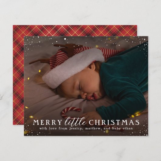 Vrolijk kerstfeest | Budget Holiday Photo Card (Voorkant / Achterkant)