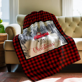Vrolijk kerstfeest, Buffalo-gebergte en vrachtwage Fleece Deken