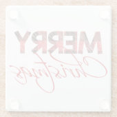 Vrolijk kerstfeest | Buffalo Plaid Holiday Glazen Onderzetter (Achterkant)