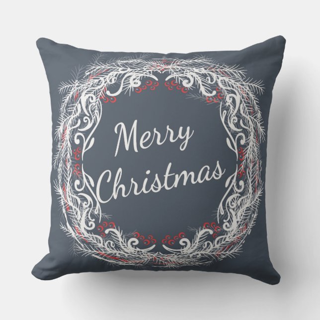 Vrolijk kerstfeest buitenkussen (Voorkant)