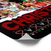 Vrolijk Kerstfeest Bulldog Hondenliefhebbers Famil Poster (Hoek)