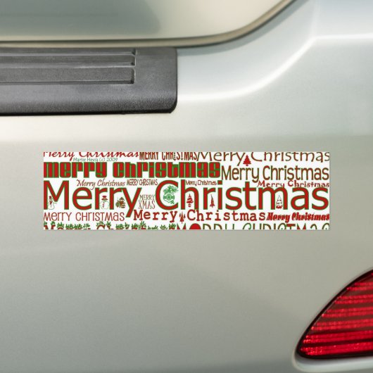 Vrolijk kerstfeest Bumpersticker (Op auto)