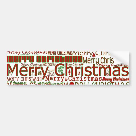 Vrolijk kerstfeest Bumpersticker (Voorkant)