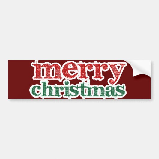 Vrolijk kerstfeest bumpersticker (Voorkant)
