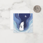 Vrolijk kerstfeest: Bunny, de Maan & Sterren Notitiekaartje (Voorkant / Achterkant in situ)