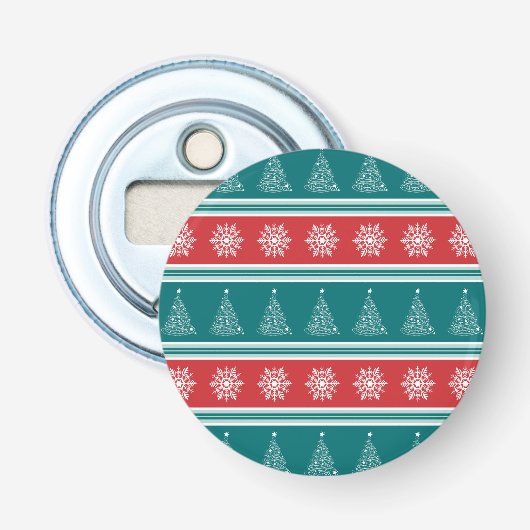 Vrolijk kerstfeest button flesopener (Voorkant)