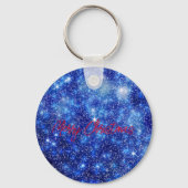 Vrolijk kerstfeest Button Sleutelhanger (Voorkant)