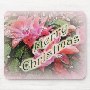 Vrolijk kerstfeest Cactus Flowers 2 Muismat