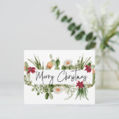 Vrolijk Kerstfeest Cactus Succulent Zuidwest Briefkaart (Staand voorkant)