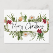 Vrolijk Kerstfeest Cactus Succulent Zuidwest Briefkaart (Voorkant)