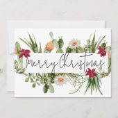 Vrolijk Kerstfeest Cactus Succulent Zuidwest Feestdagenkaart (Voorkant)