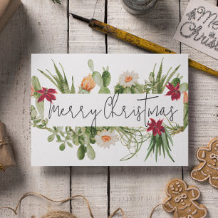 Vrolijk Kerstfeest Cactus Succulent Zuidwest Feestdagenkaart