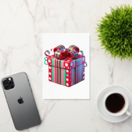 Vrolijk Kerstfeest Cadeau kaart! Folie Feestdagenkaart