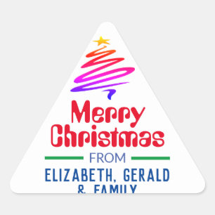 Vrolijk kerstfeest. Cadeau voor kerstmis Sticker