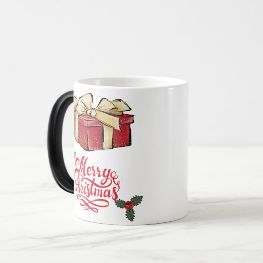 Vrolijk kerstfeest - cadeaudoos magische mok (Voorkant links)