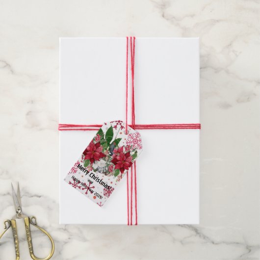 Vrolijk kerstfeest! cadeaulabel (Met Touw)