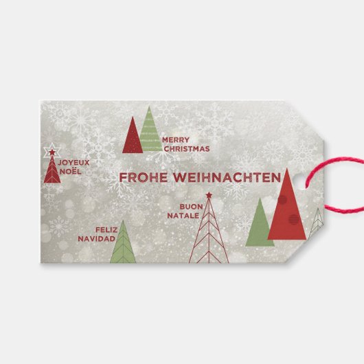 Vrolijk kerstfeest cadeaulabel (Voorkant (Horizontaal))